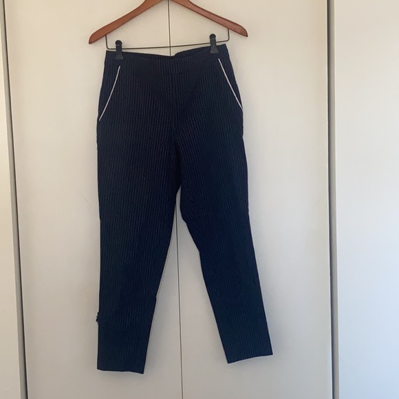 2 for $20 HIGH WAISTED NAVY/WHITE STRIPPED PANTS - Picture 2 of 6